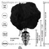 Plug twist tamaño S con cola de conejo negro
